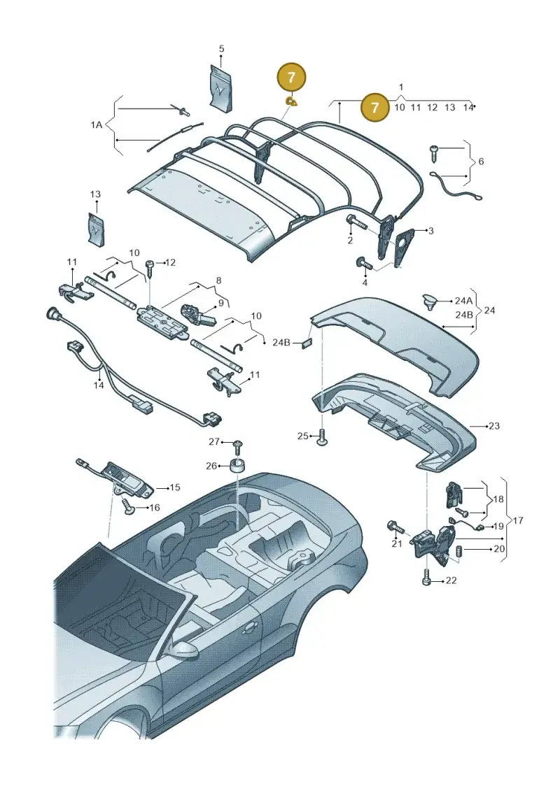 8F0898035 — Audi RS5 Cabrio (2012-2015) diagram 670871100, position 7