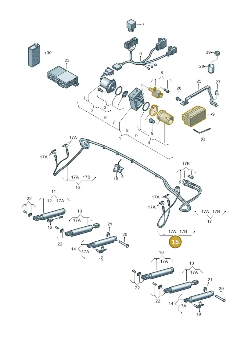 8F0898701 — Audi RS5 Cabrio (2012-2015) diagram 670871200, position 15
