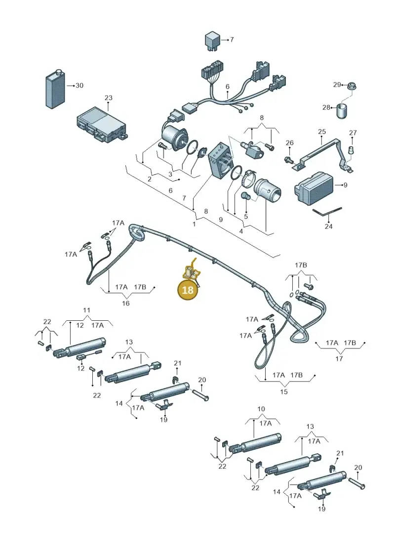 8F0898803A — Audi RS5 Cabrio (2012-2015) diagram 670871200, position 18