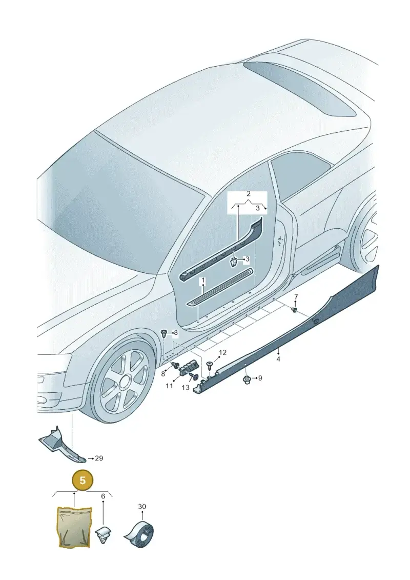 8F0898909A — Audi RS5 Cabrio (2012-2015) diagram 759853000, position 5