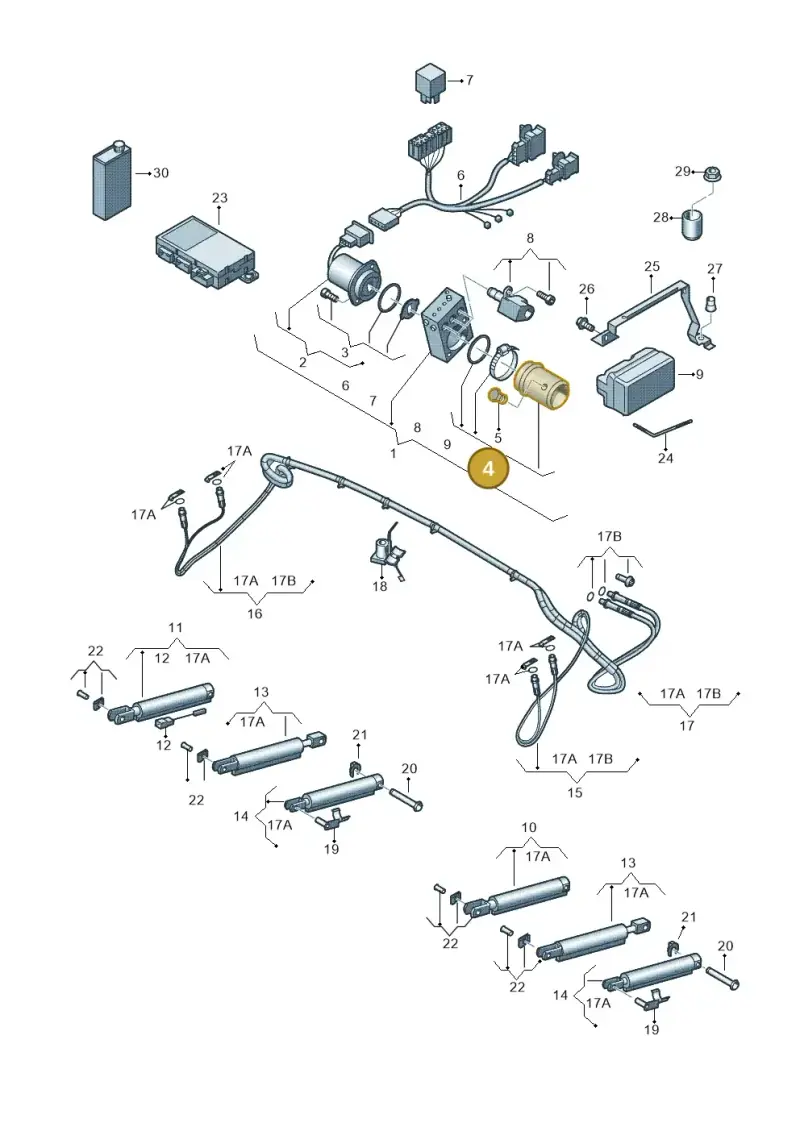 8F0898998 — Audi RS5 Cabrio (2012-2015) diagram 670871200, position 4