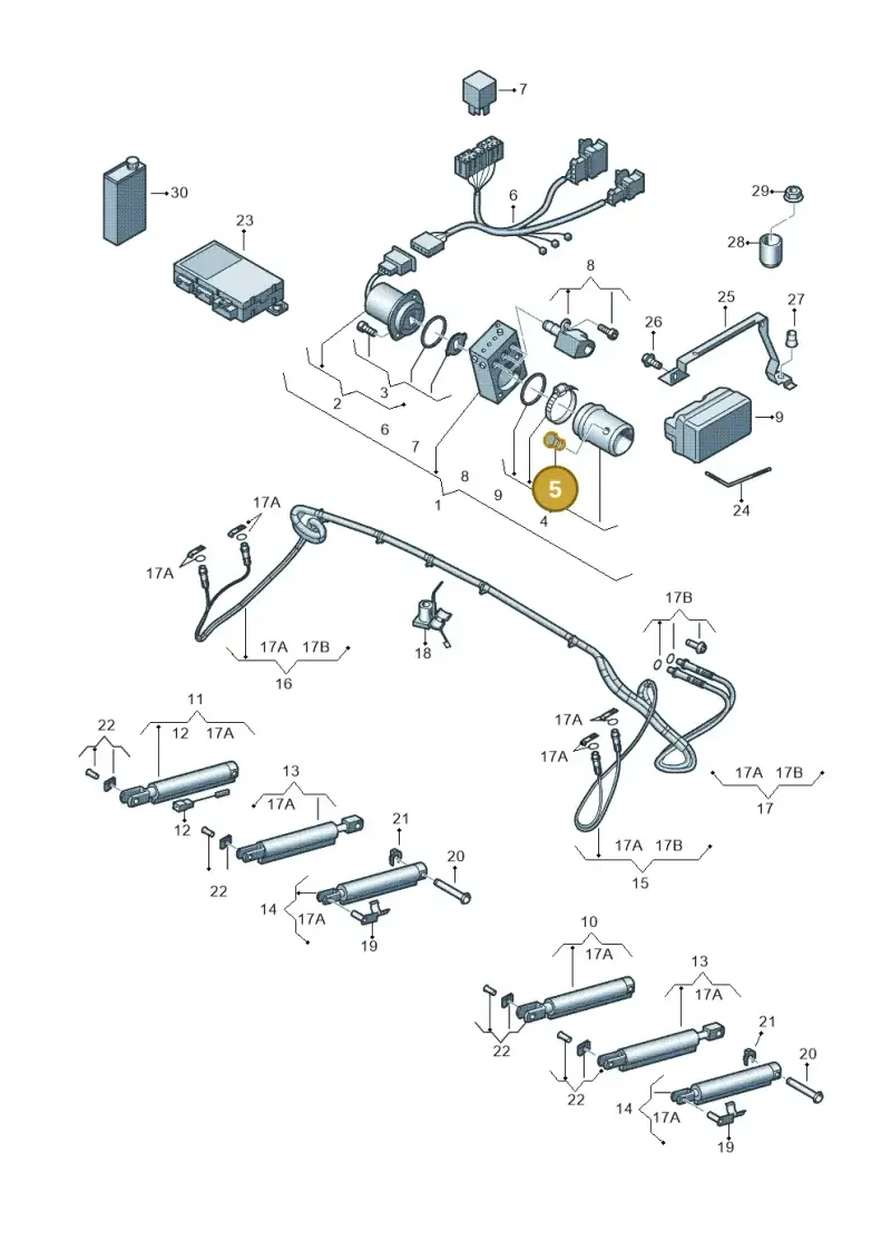 8F0898999 — Audi RS5 Cabrio (2012-2015) diagram 670871200, position 5