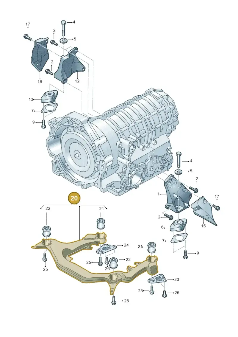 8H0399315T — Audi A4/S4 Cabrio./qu. 07> (2006-) diagram 249399810, position 20