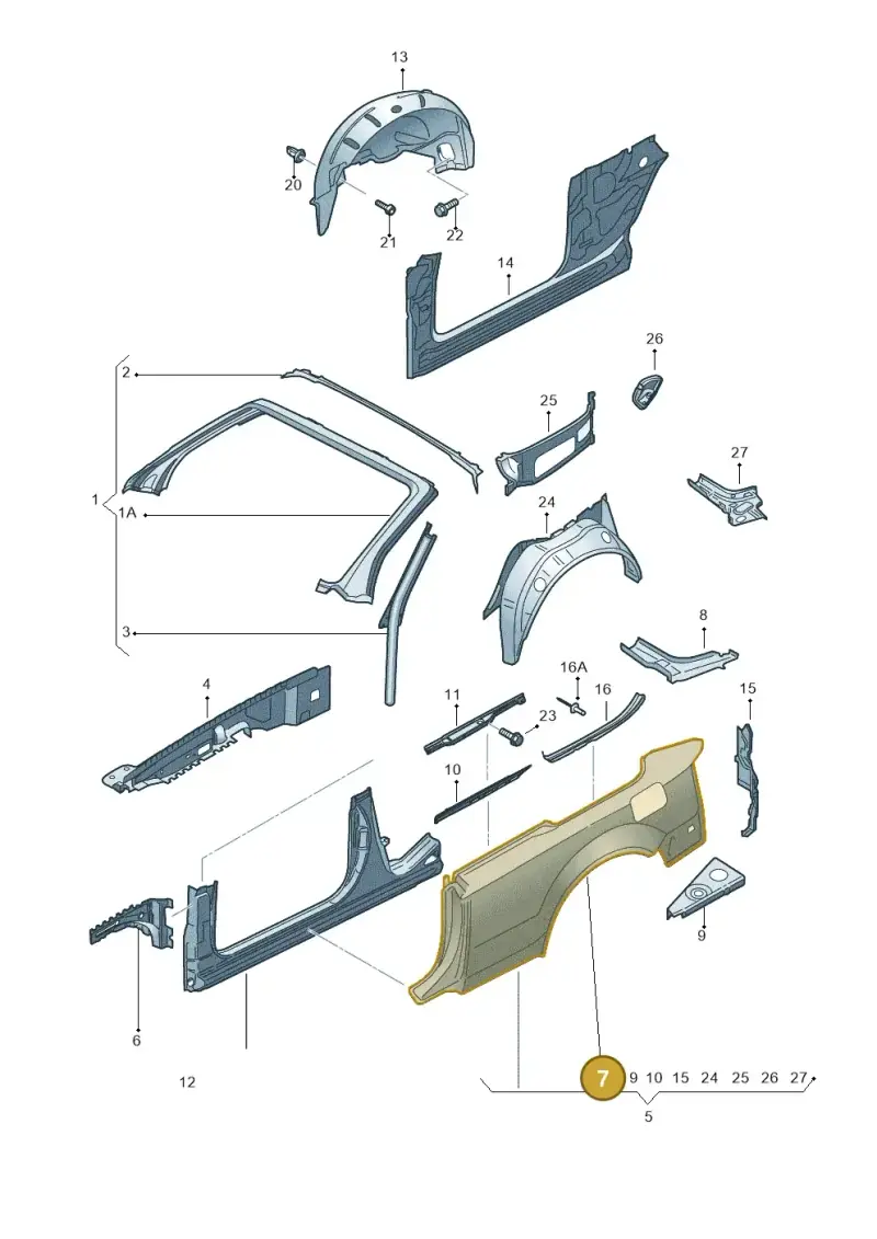 8H0809605 — Audi A4/S4 Cabrio./qu. 07> (2006-) diagram 273809500, position 7