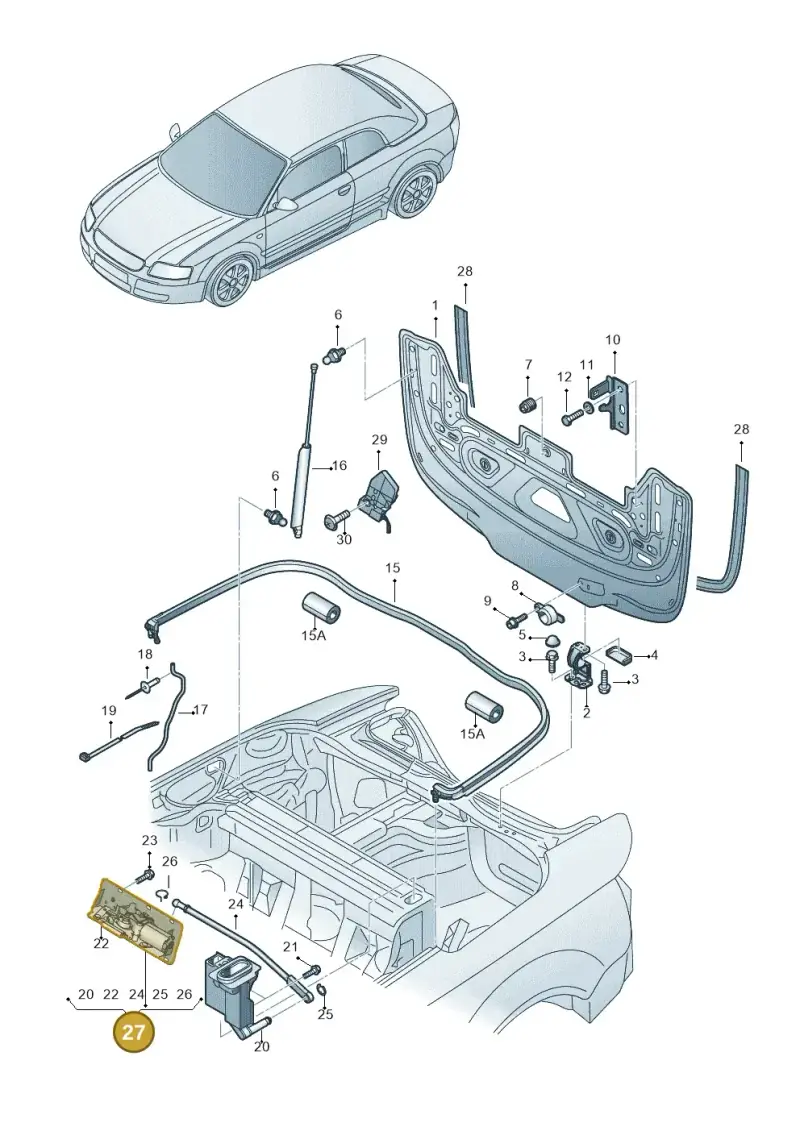 8H0825399B — Audi RS4 Cabrio qu.    08> (2007-) diagram 273825000, position 27
