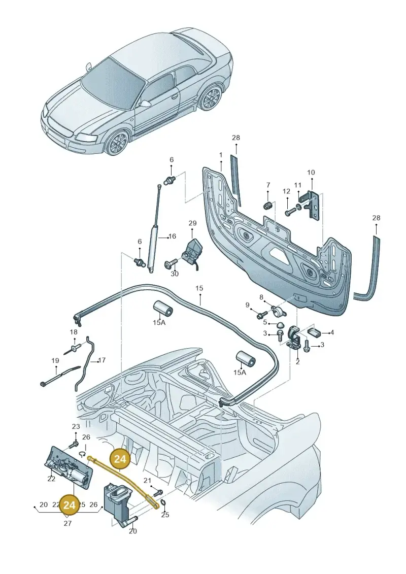 8H0825431B — Audi RS4 Cabrio qu.    08> (2007-) diagram 273825000, position 24