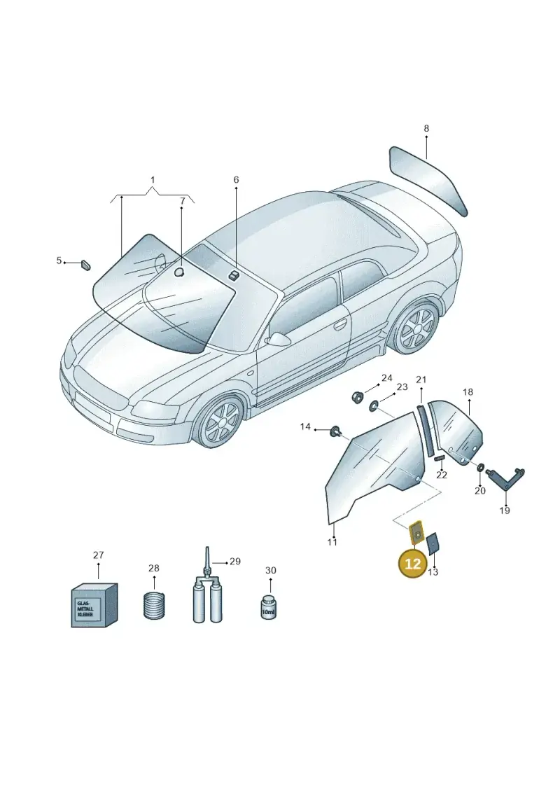 8H0845233 — Audi A4/S4 Cabrio./qu. (2002-2006) diagram 273845000, position 12