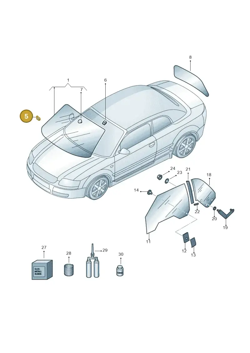 8H0845471 — Audi A4/S4 Cabrio./qu. (2002-2006) diagram 273845000, position 5