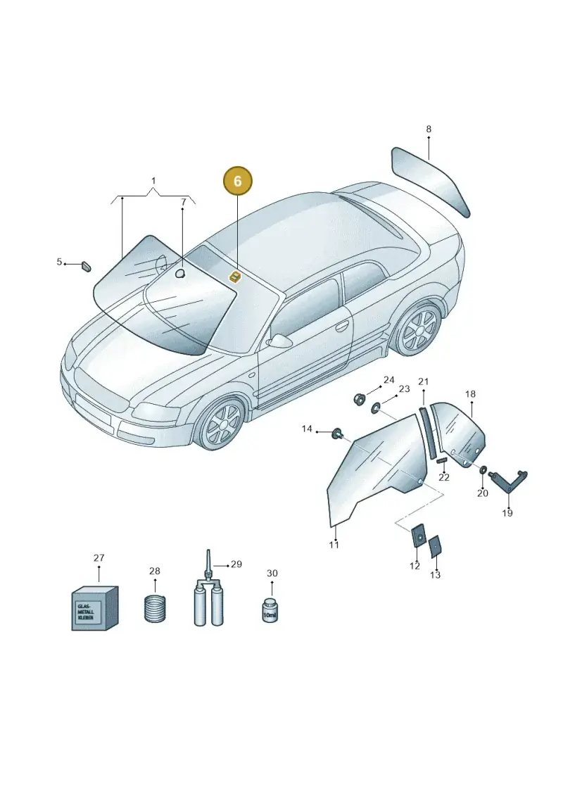 8H0845471A — Audi A4/S4 Cabrio./qu. (2002-2006) diagram 273845000, position 6