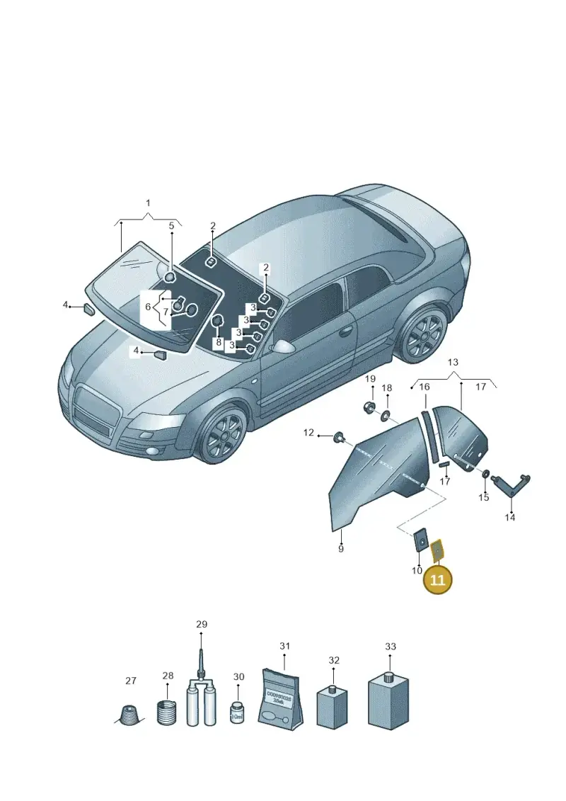 8H0845481 — Audi RS4 Cabrio qu.    08> (2007-) diagram 492845000, position 11