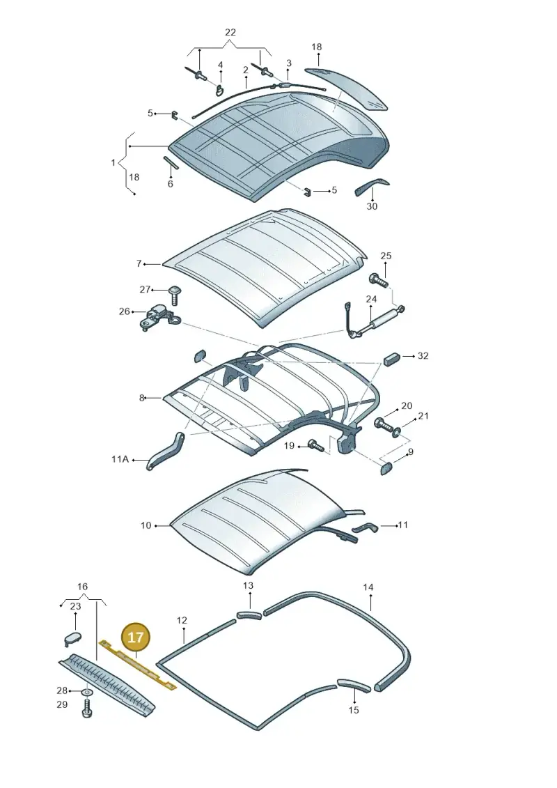 8H0871355 — Audi RS4 Cabrio qu.    08> (2007-) diagram 273871100, position 17