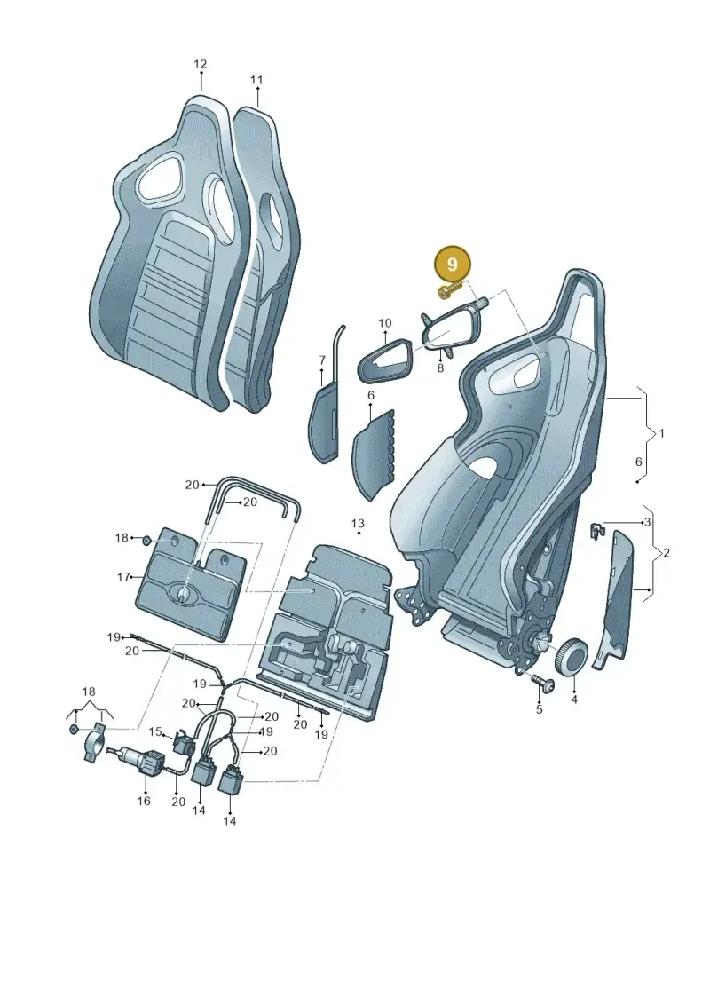8H0898022A — Audi RS4 Av. qu. 4.2 (2012-2015) diagram 473881550, position 9