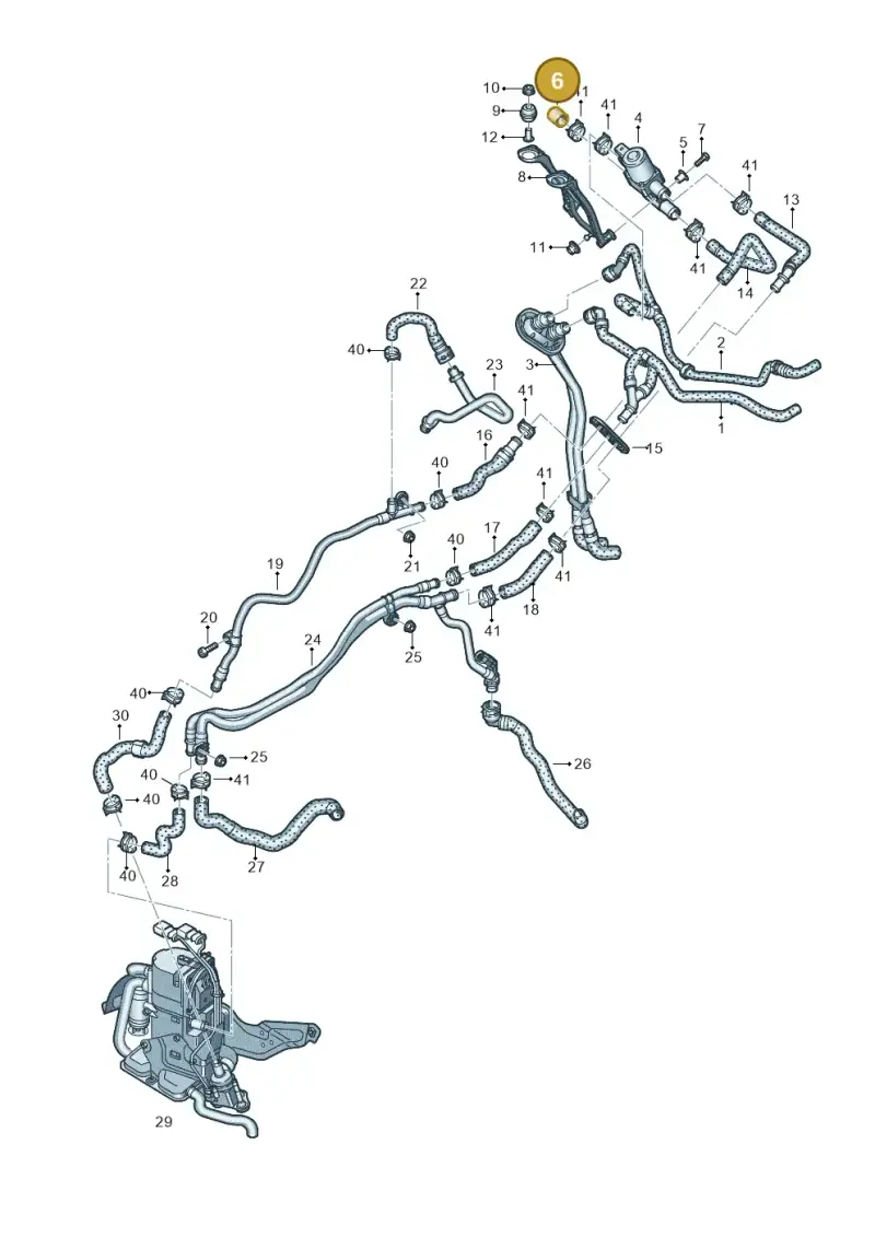 8J0121324 — Audi A8L (2017-2022) diagram 838121080, position 6