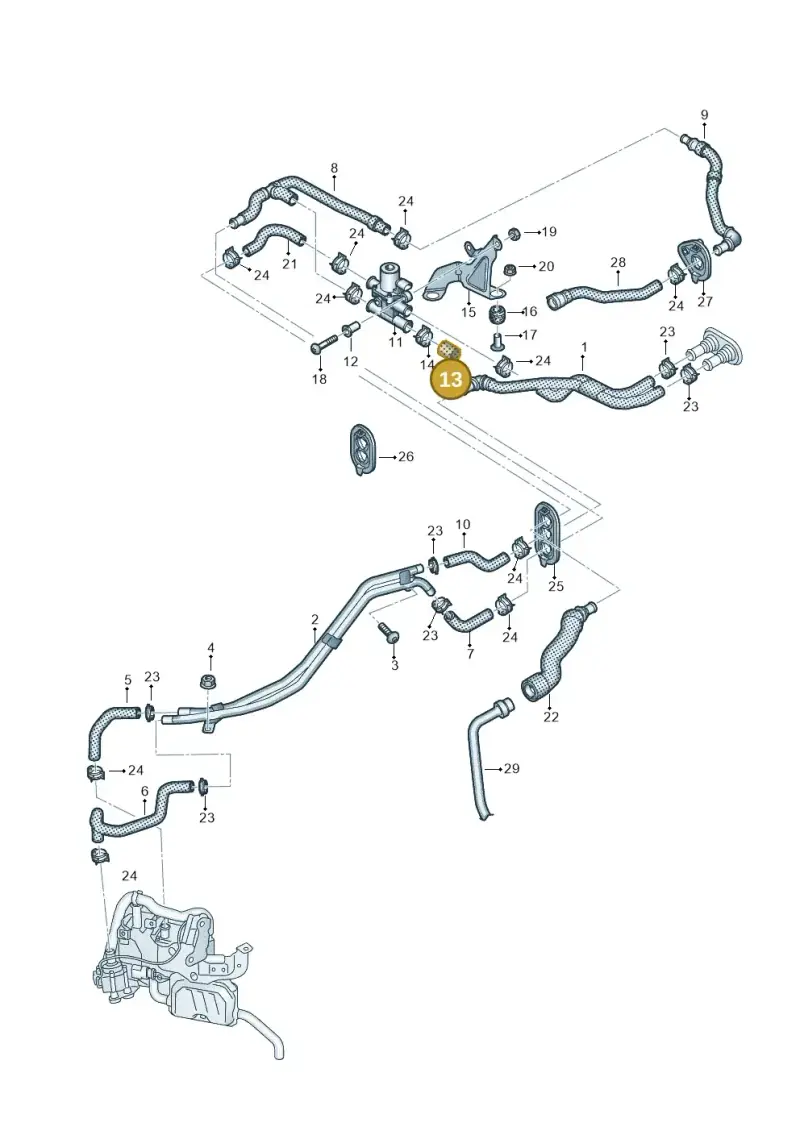 8J0121324 — Audi A5 Sportback (2016-2020) diagram 849261550, position 13