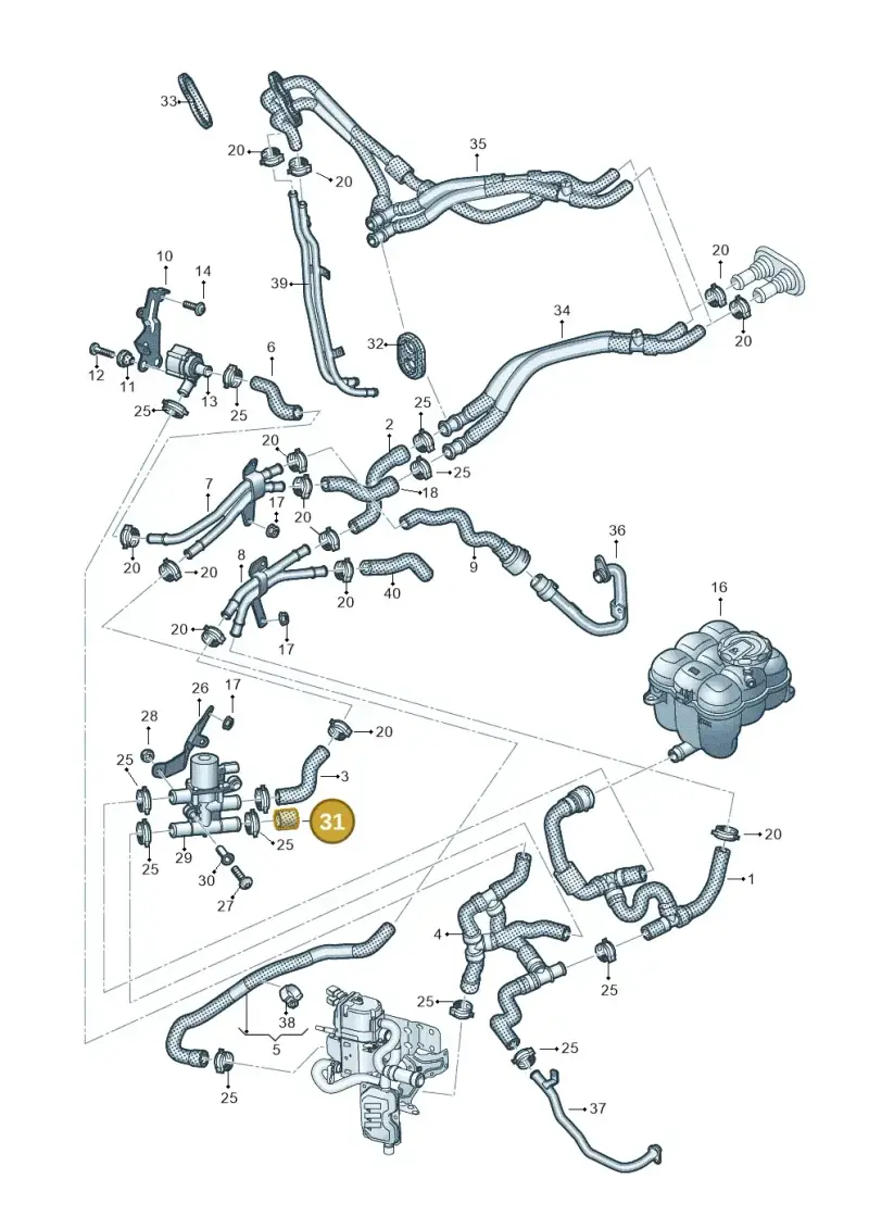 8J0121324 — Audi Q8 Quattro 3,0 (2018-) diagram 859265050, position 31