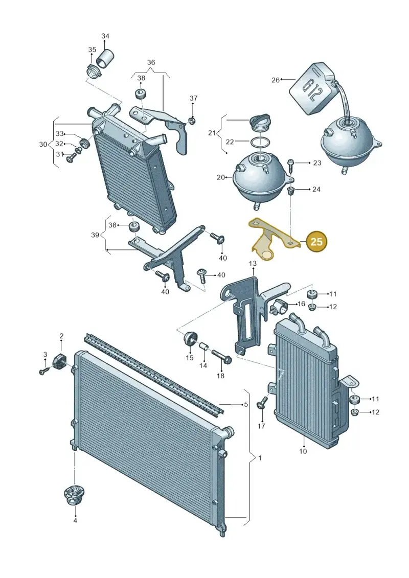8J0121409A — Audi TTRS Plus Coupe (2009-2014) diagram 676121700, position 25