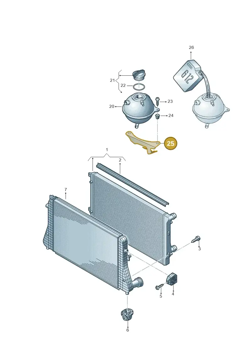 8J0121409A — Audi TTS Coupe 2.0 (2010-2014) diagram 707121700, position 25