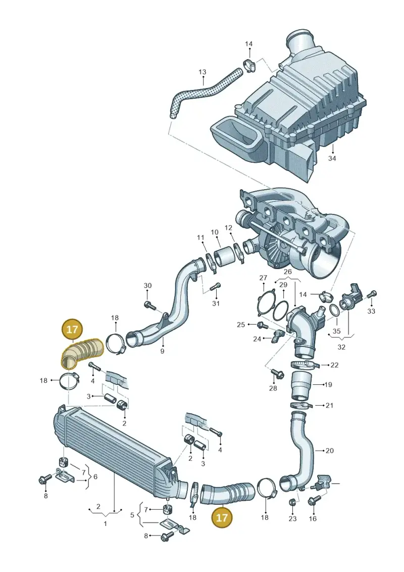 8J0145845A — Audi RS3 Sportback (2011-2012) diagram 676145800, position 17
