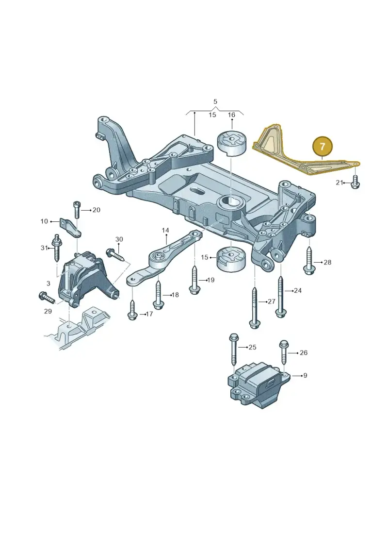 8J0199403A — Audi TTRS Plus Coupe (2009-2014) diagram 676199100, position 7