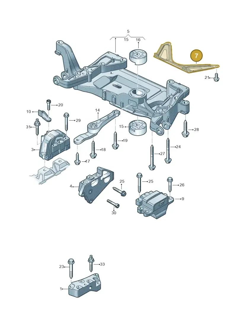 8J0199403A — Audi TTS Coupe 2.0 (2010-2014) diagram 707199200, position 7