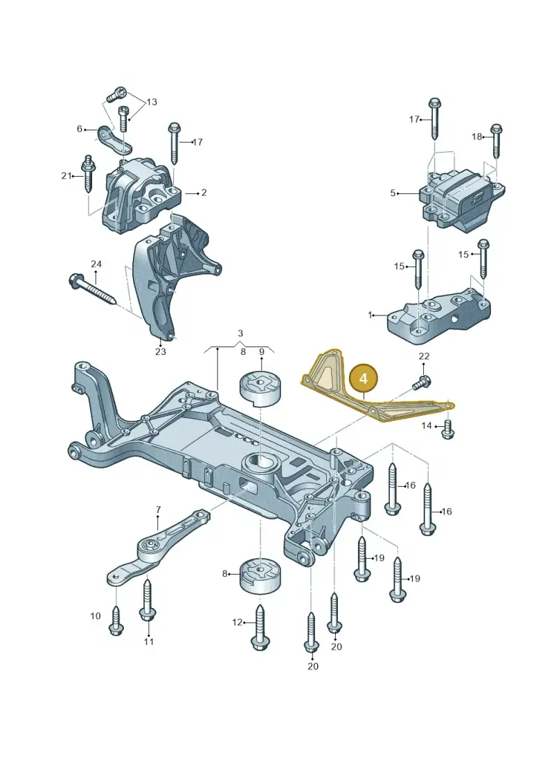 8J0199403A — Audi TTS Coupe 2.0 (2010-2014) diagram 707199250, position 4