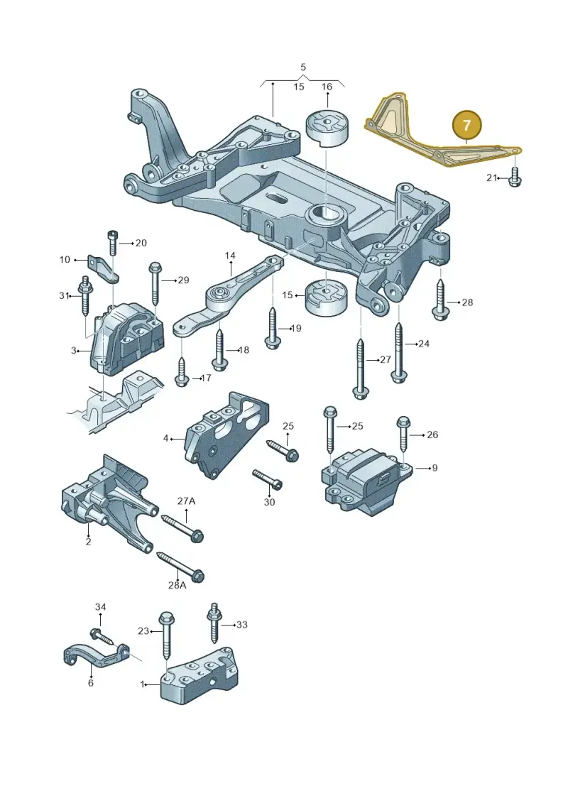 8J0199403A — Audi TTS Coupe 2.0 (2010-2014) diagram 609199400, position 7