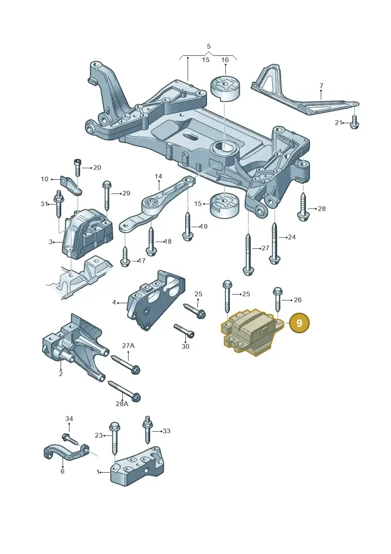 8J0199555D — Audi TT Coupe/Roadster 08> (2007-) diagram 609199400, position 9