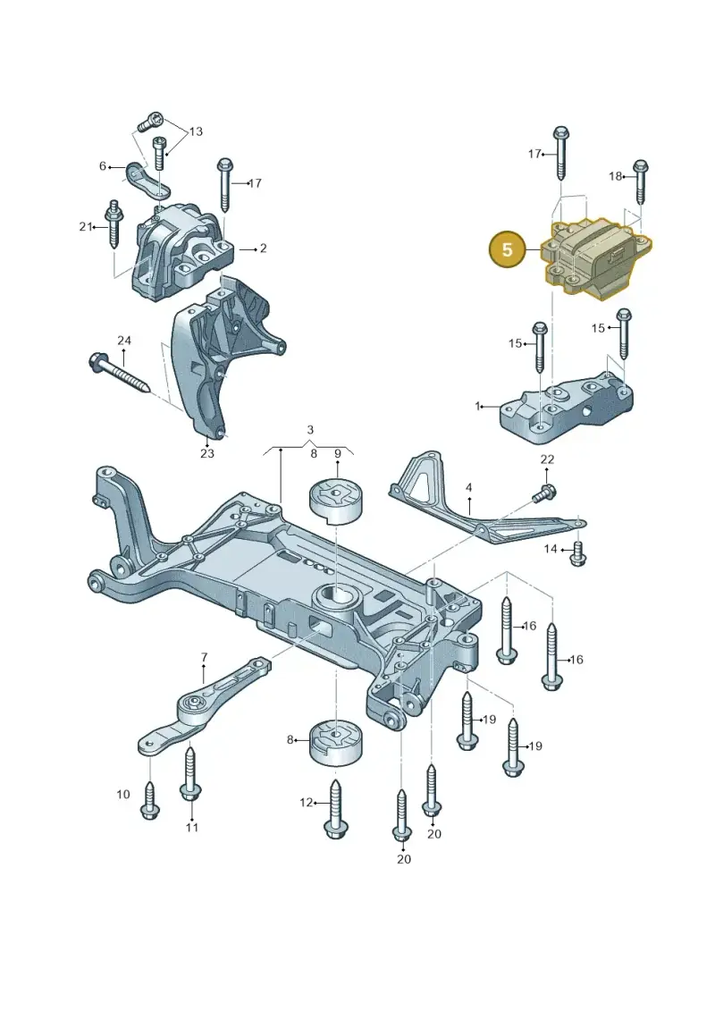 8J0199555D — Audi TTS Coupe 2.0 (2010-2014) diagram 707199250, position 5