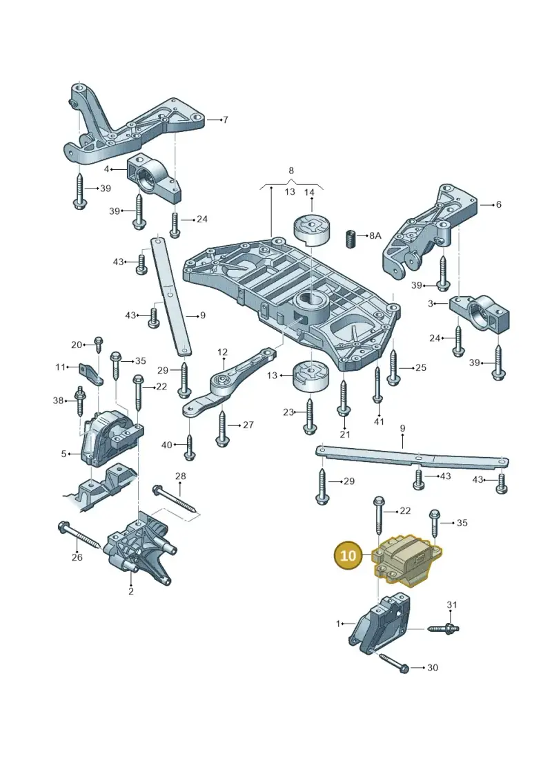 8J0199555F — Audi A3 Cab. 2.0 TDI (2007-2013) diagram 642199550, position 10