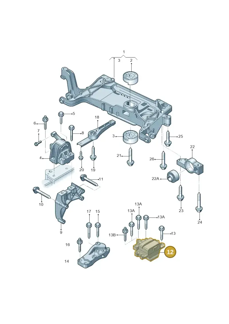 8J0199555L — Audi Q3 quattro 2.0 (2016-2019) diagram 895199020, position 12