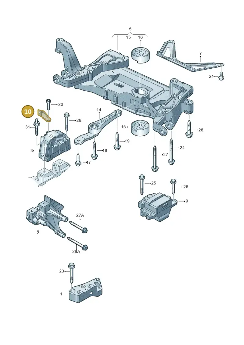8J0199588 — Audi TT Coupe/Roadster 08> (2007-) diagram 609199500, position 10