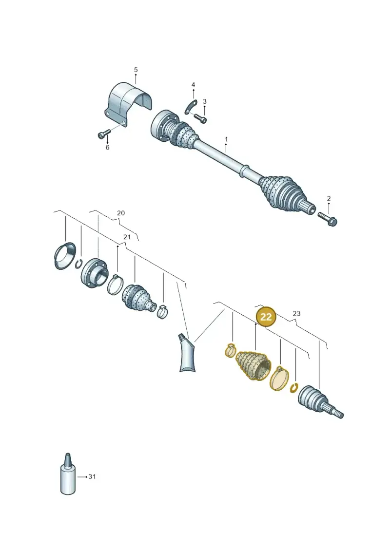 8J0498203 — Audi Q3 1.4 (2016-) diagram 850407200, position 22
