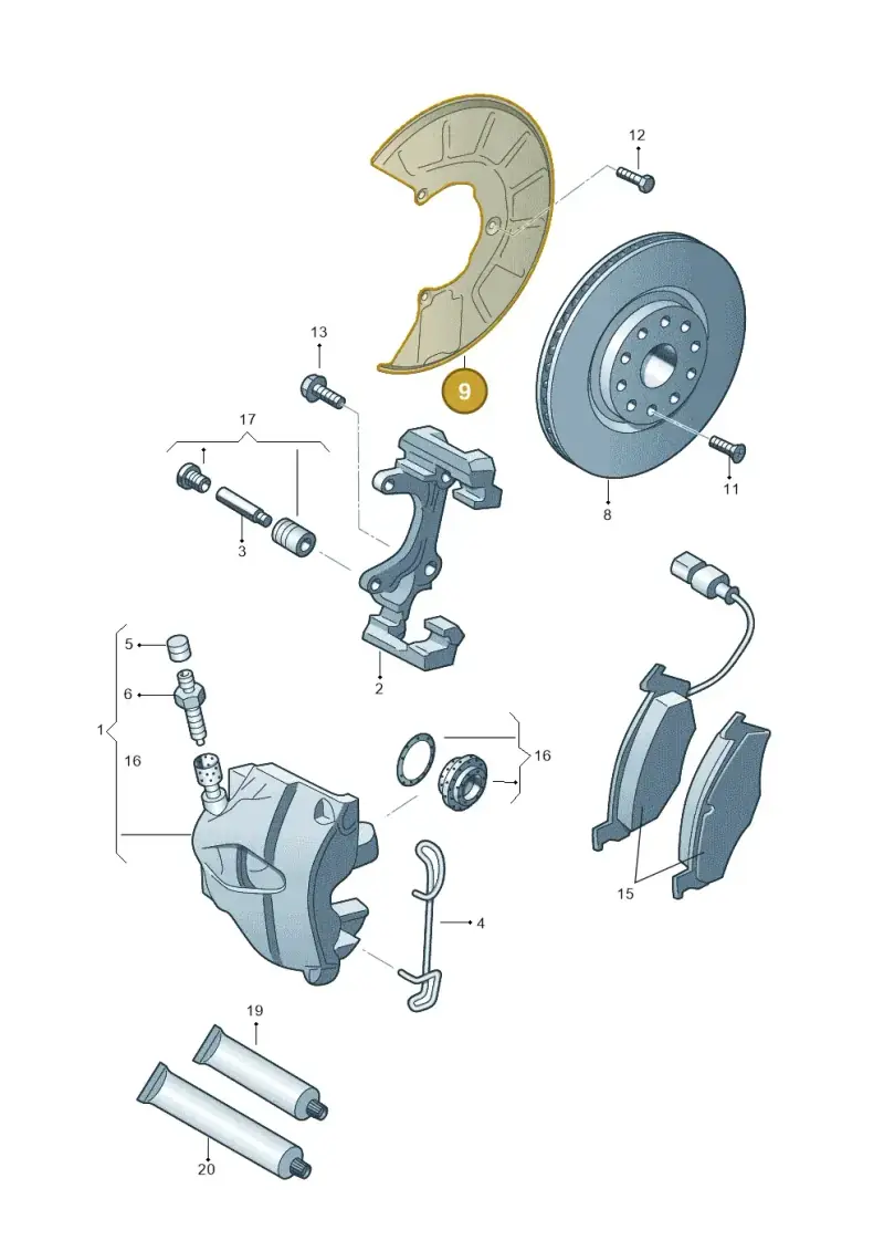 8J0615312 — Audi TTS Coupe 2.0 (2010-2014) diagram 409615250, position 9