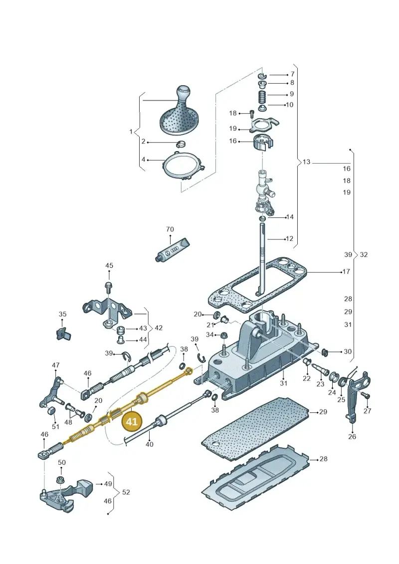 8J0711265D — Audi TT Coupe/Roadster 08> (2007-) diagram 609711400, position 41