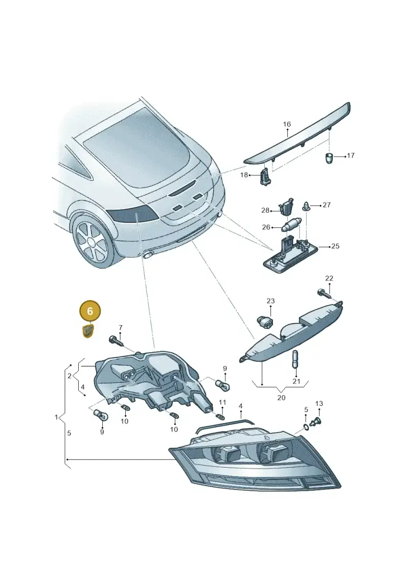 8J0810968 — Audi TTS Coupe 2.0 (2010-2014) diagram 609945000, position 6
