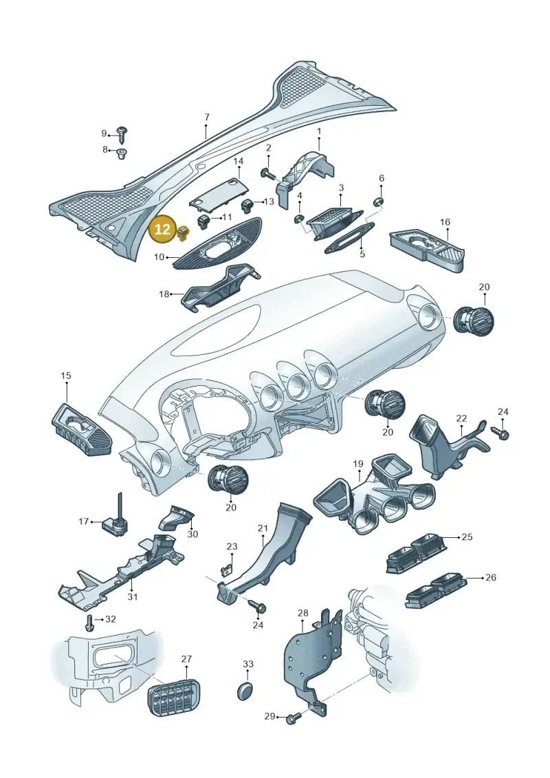 8J08196814PK — Audi TTS Coupe 2.0 (2010-2014) diagram 609819300, position 12