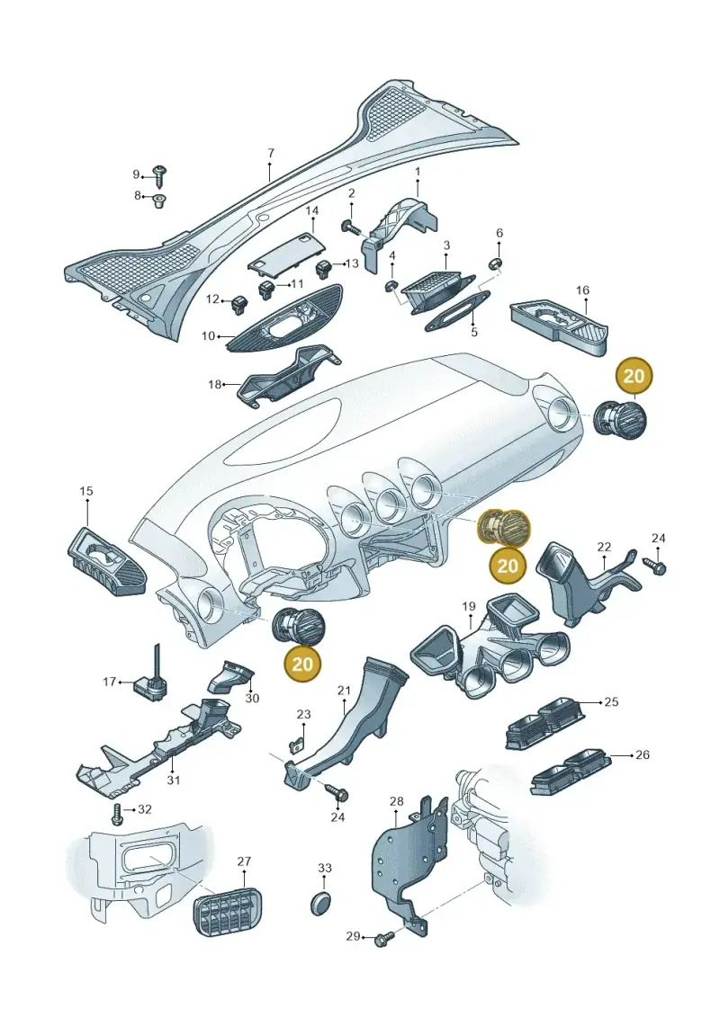 8J0820901CH77 — Audi TTS Coupe 2.0 (2010-2014) diagram 609819300, position 20