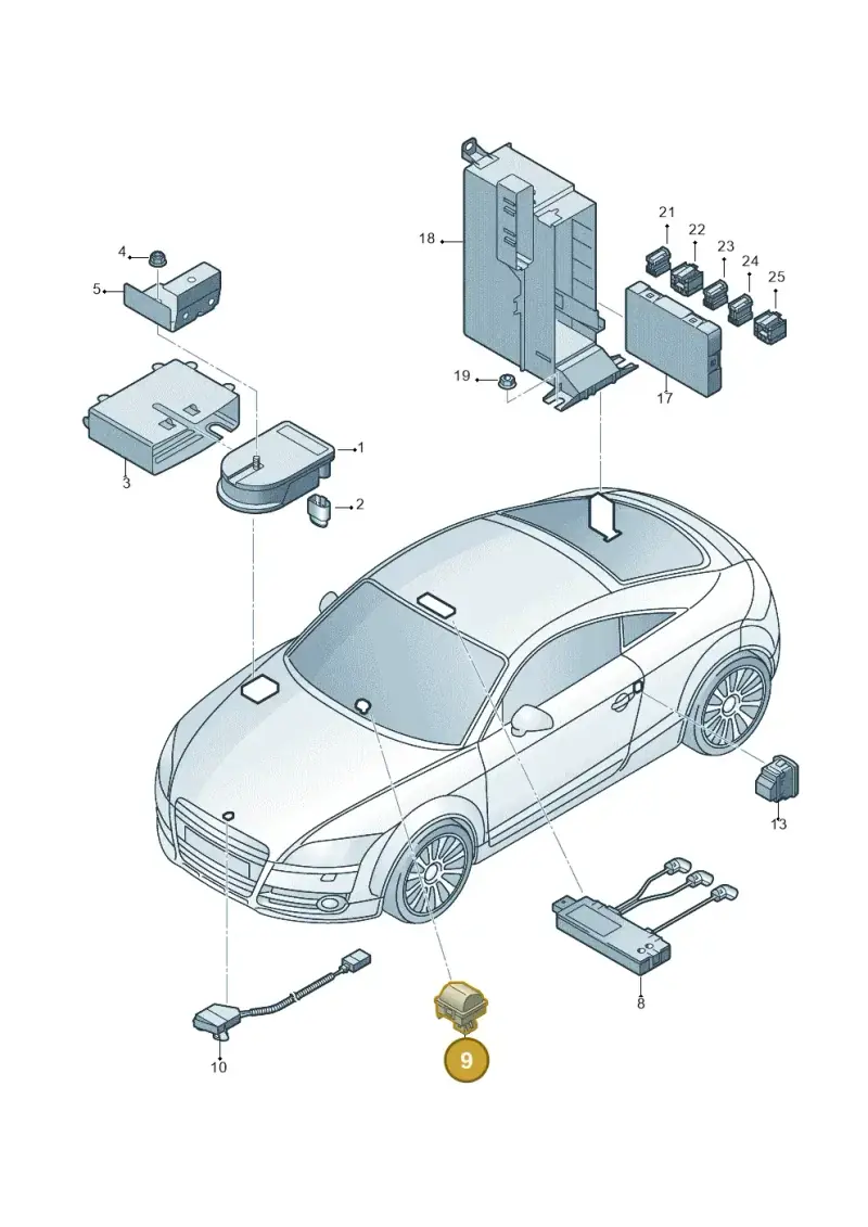 8J0919238 — Audi TTS Coupe 2.0 (2010-2014) diagram 609951400, position 9