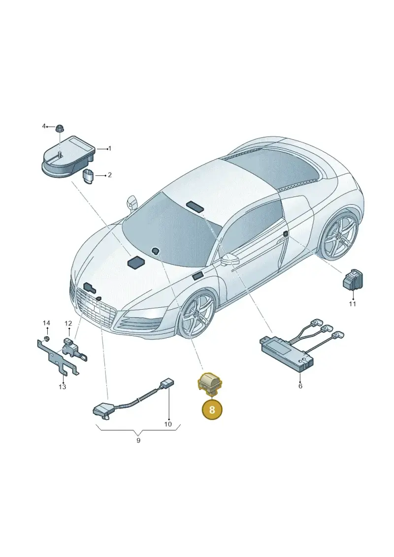 8J0919238 — Audi R8 qu. 5.2 (2012-2015) diagram 752951400, position 8