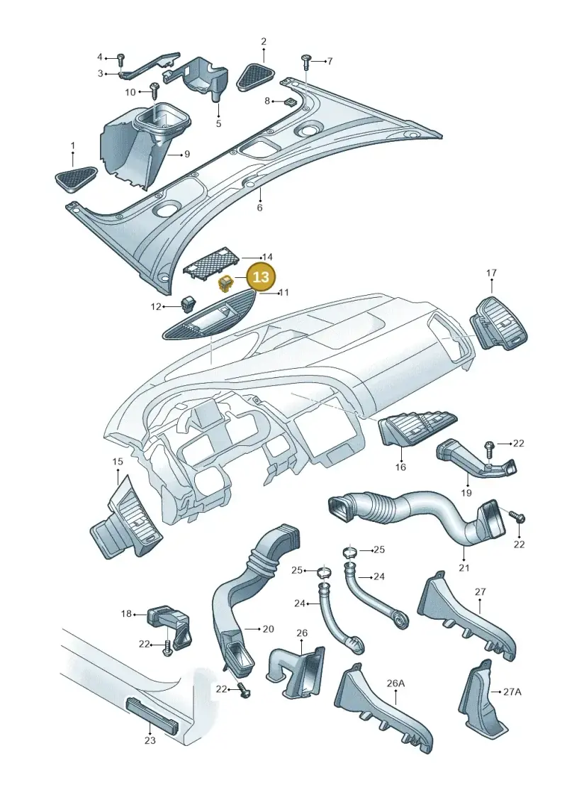 8J0919238 — Audi R8 qu. 5.2 (2012-2015) diagram 618819300, position 13