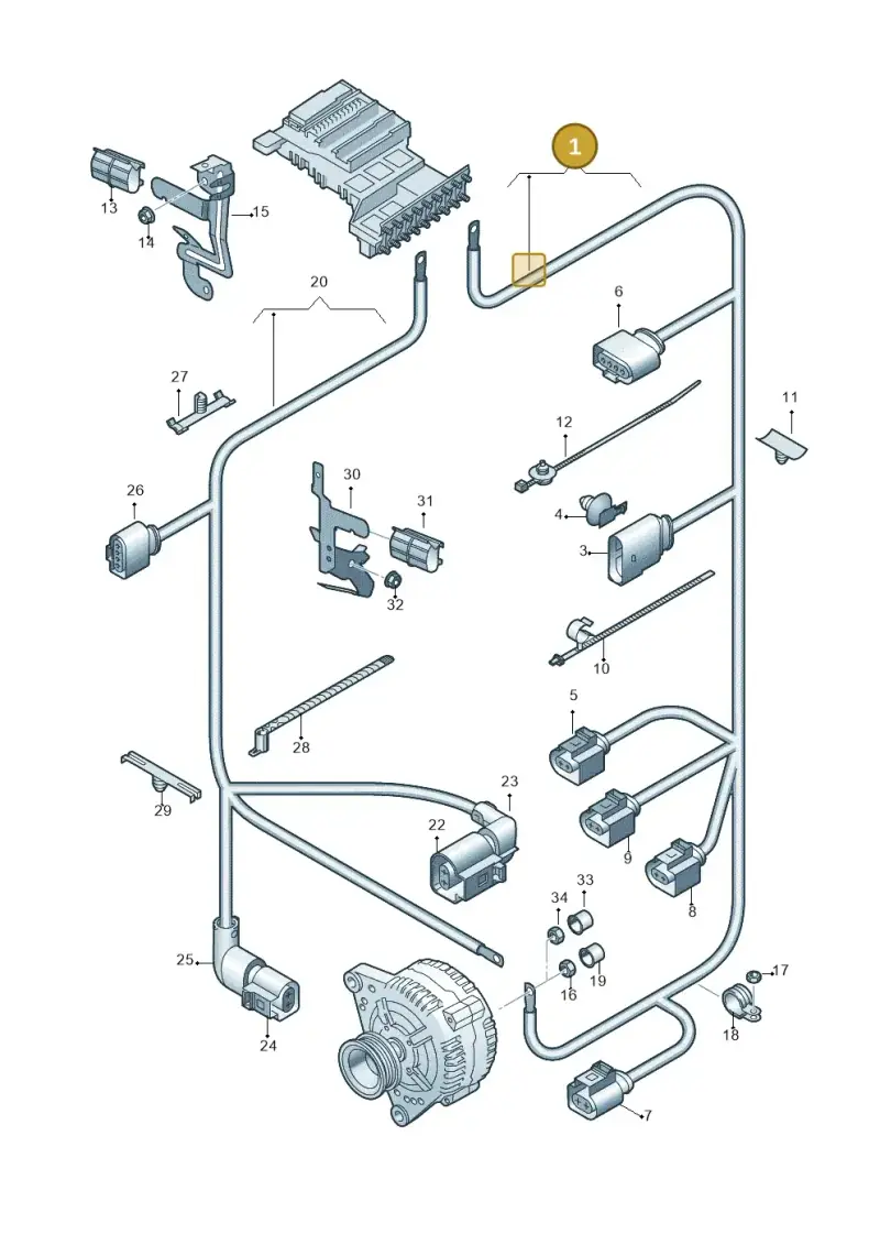 8J0971349C — Audi TT Coupe/Roadster 08> (2007-) diagram 609972000, position 1