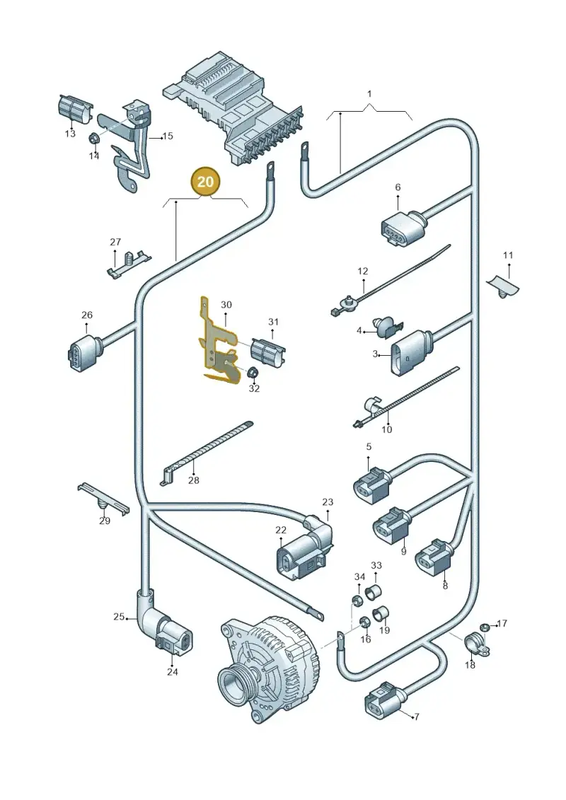8J0971349L — Audi TT Coupe/Roadster 08> (2007-) diagram 609972000, position 20