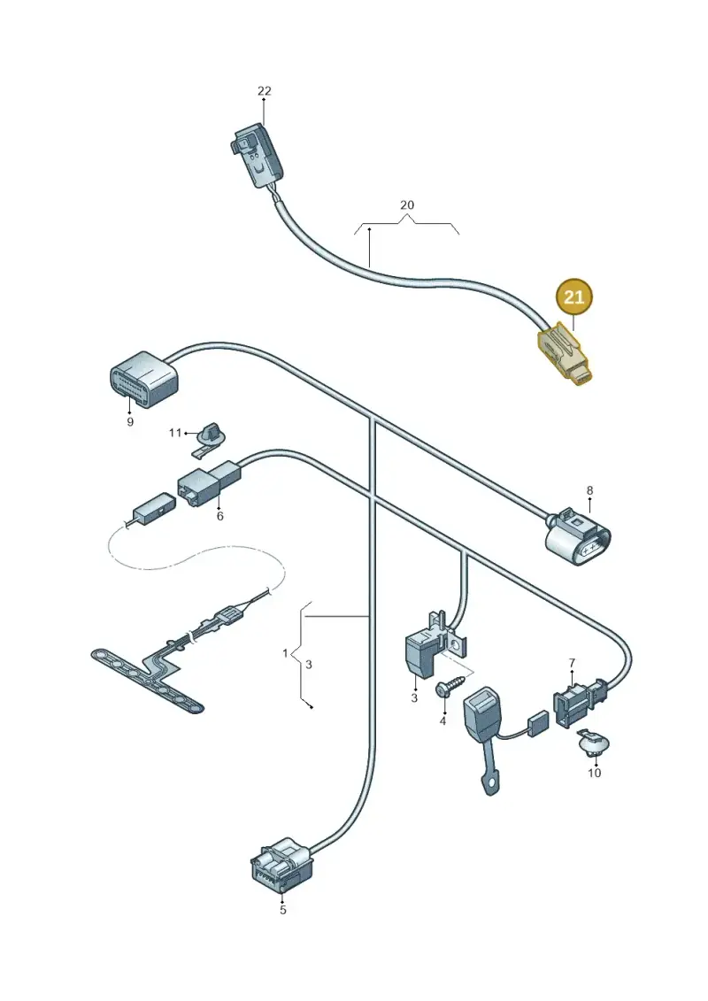 8J0972576A — Audi A4 av. 2.0 tdi (2011-2015) diagram 636972200, position 21