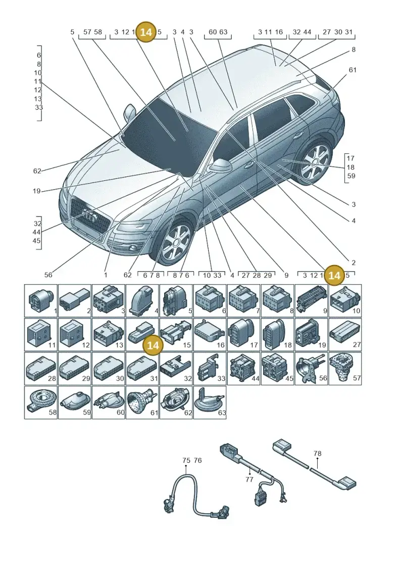 8J0972586 — Audi Q5 qu. 2.0 TDI (2012-2017) diagram 647971790, position 14