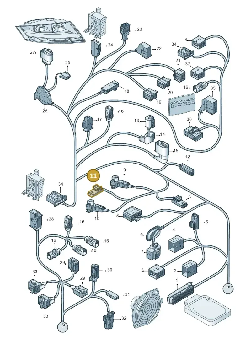 8J0972586A — Audi TTS Coupe 2.0 (2010-2014) diagram 609971840, position 11