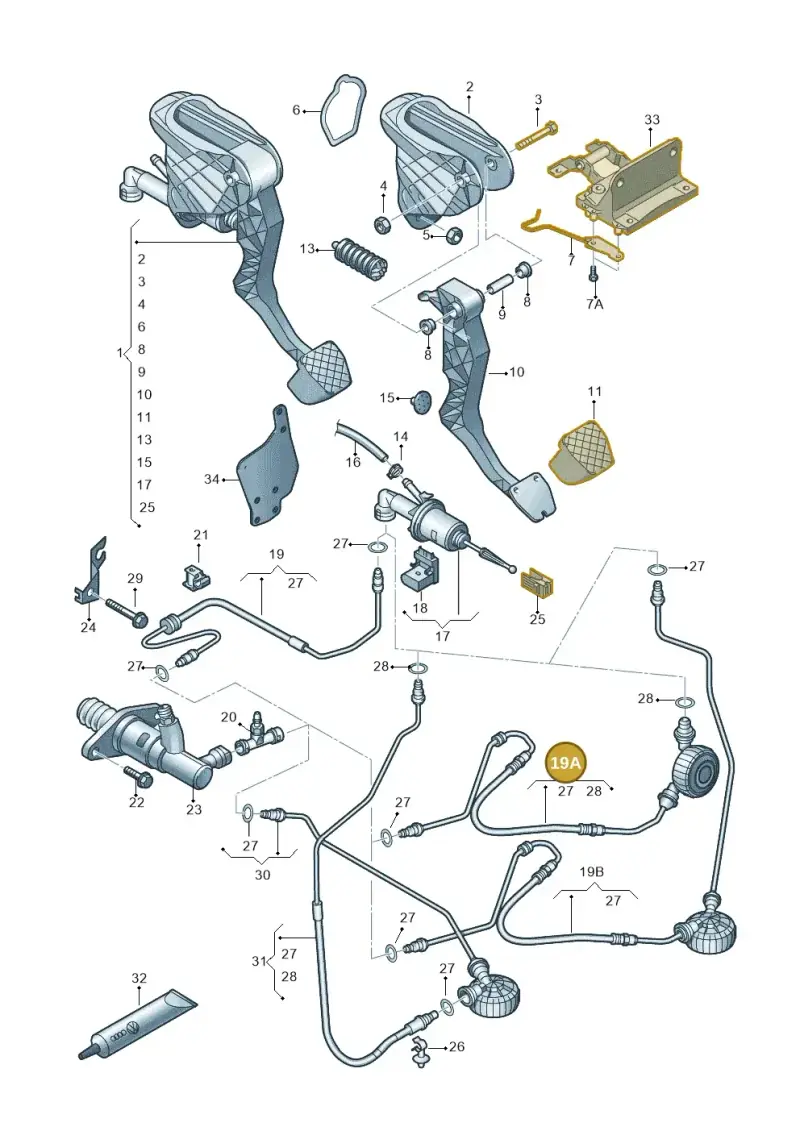8J1721465A — Audi TT Coupe/Roadster 08> (2007-) diagram 409721250, position 19A