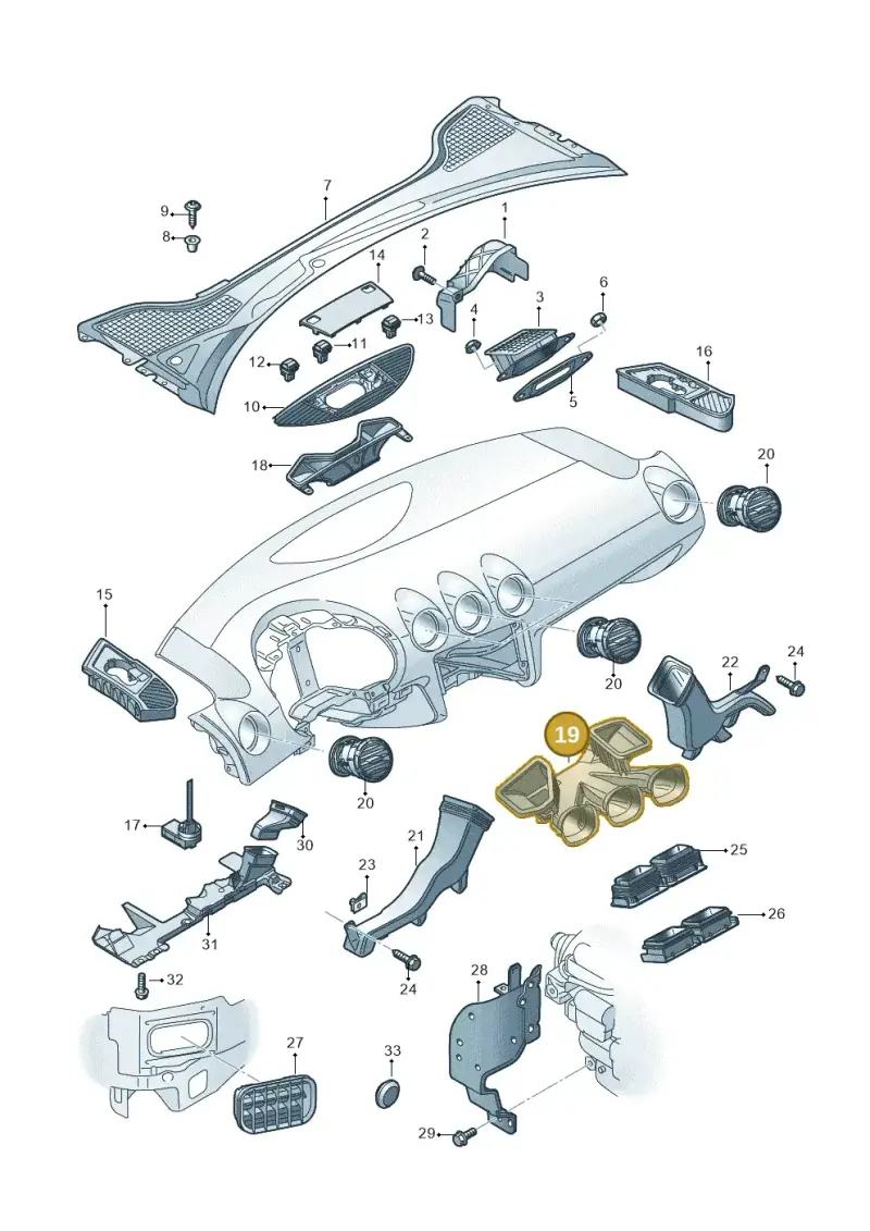 8J1819409A — Audi TTS Coupe 2.0 (2010-2014) diagram 609819300, position 19