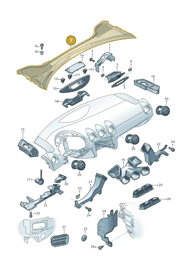 8J2819401D01C — Audi TTS Coupe 2.0 (2010-2014) diagram 609819300, position 7