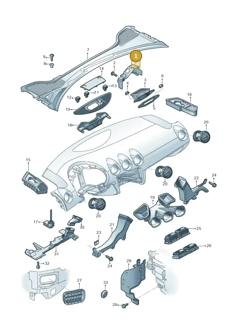 8J2819979B — Audi TTS Coupe 2.0 (2010-2014) diagram 609819300, position 1