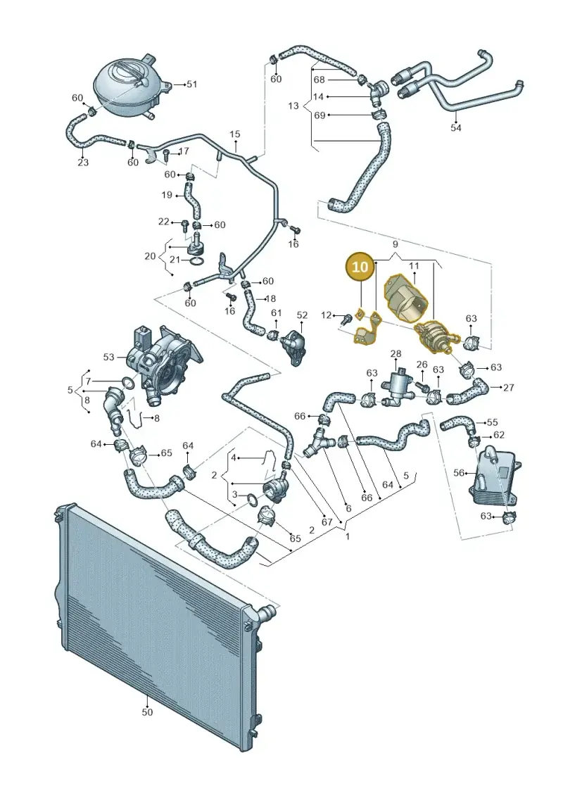 8J7871719 — Audi A3 Sportback (2019-2021) diagram 891121240, position 10